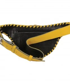 Milwaukee Leather MP8835 Women's Yellow Leather'Braided' Hip Belt Bag Riding Gear
