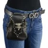Milwaukee Leather MP8856 Women's 'Studded' Black Leather Drop Set Belt Bag