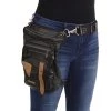 Milwaukee Leather MP8880 Black Conceal And Carry Leather Thigh Bag With Waist Belt Riding Gear