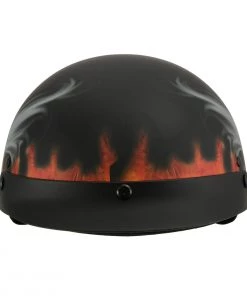 Milwaukee Performance Helmets Riding Gear Milwaukee Helmets MPH9778 Matte Black'Grim Reaper' DOT Half Helmet