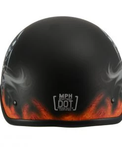 Milwaukee Performance Helmets Riding Gear Milwaukee Helmets MPH9778 Matte Black'Grim Reaper' DOT Half Helmet