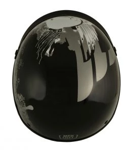 Milwaukee Performance Helmets Milwaukee Helmets MPH9779 Black 'Silver Skull' DOT Half Helmet