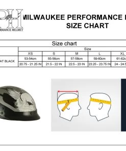 Milwaukee Performance Helmets Milwaukee Helmets MPH9779 Black'Silver Skull' DOT Half Helmet