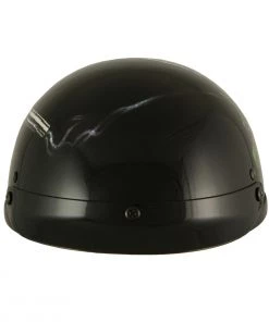 Milwaukee Performance Helmets Milwaukee Helmets MPH9780 Black'Rose Skull & Revolver' DOT Half Helmet Riding Gear