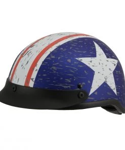 Milwaukee Performance Helmets Riding Gear Milwaukee Helmets MPH9781 Black 'Vintage Star' DOT Half Helmet