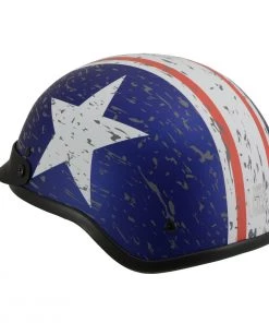 Milwaukee Performance Helmets Riding Gear Milwaukee Helmets MPH9781 Black'Vintage Star' DOT Half Helmet