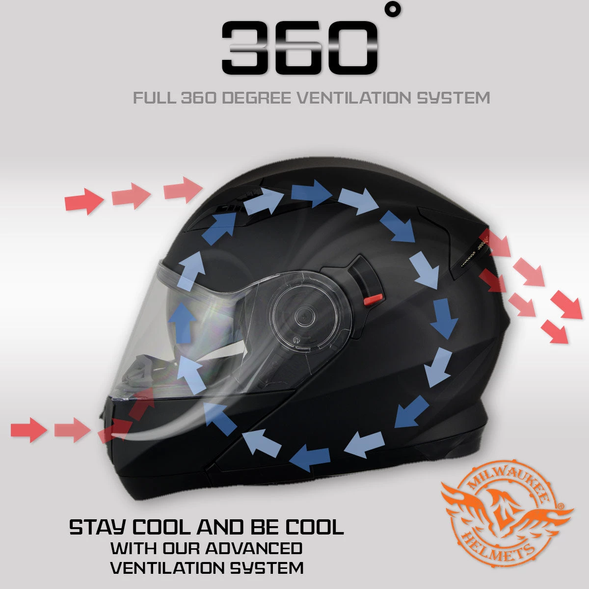 Milwaukee Helmets MPH9806DOT 'Ionized' Gloss Black Modular Helmet With MP7922FMSET Heated Balaclava Bundle