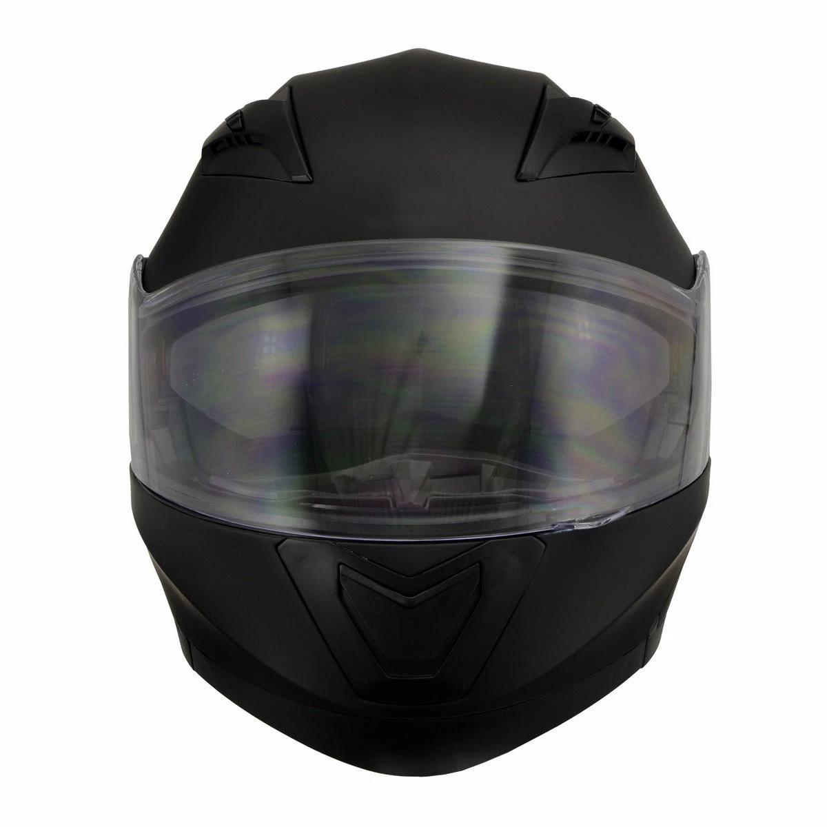 Milwaukee Performance Helmets Milwaukee Helmets MPH9803DOT 'Ionized' Matte Black Advanced Modular Motorcycle Helmet With Drop Down Visor