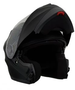 Milwaukee Performance Helmets Milwaukee Helmets MPH9803DOT'Ionized' Matte Black Advanced Modular Motorcycle Helmet With Drop Down Visor