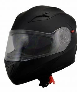 Milwaukee Performance Helmets Milwaukee Helmets MPH9803DOT'Ionized' Matte Black Advanced Modular Motorcycle Helmet With Drop Down Visor