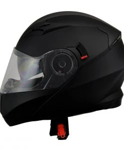 Milwaukee Performance Helmets Milwaukee Helmets MPH9803DOT'Ionized' Matte Black Advanced Modular Motorcycle Helmet With Drop Down Visor