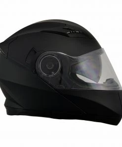 Milwaukee Performance Helmets Milwaukee Helmets MPH9803DOT'Ionized' Matte Black Advanced Modular Motorcycle Helmet With Drop Down Visor
