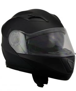 Milwaukee Performance Helmets Milwaukee Helmets MPH9803DOT'Ionized' Matte Black Advanced Modular Motorcycle Helmet With Drop Down Visor