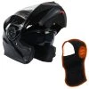 Milwaukee Helmets MPH9806DOT 'Ionized' Gloss Black Modular Helmet With MP7922FMSET Heated Balaclava Bundle