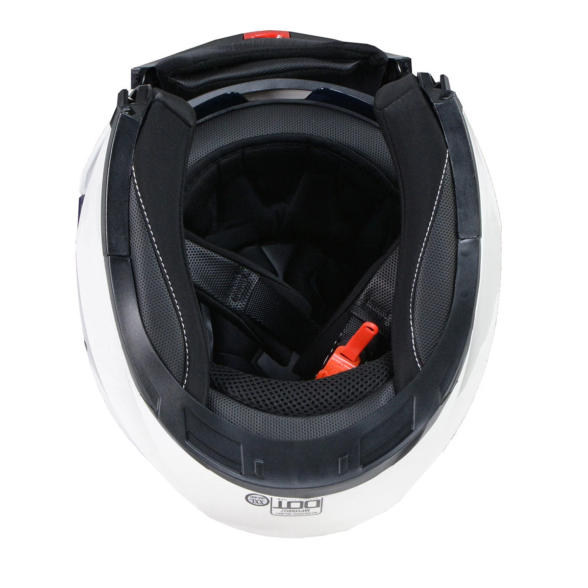 Riding Gear Milwaukee Helmets MPH9807DOT 'Ionized' Gloss White Advanced Motorcycle Modular Helmet With Drop Down Visor