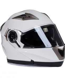 Heated Jackets Milwaukee Helmets MPH9807DOT'Ionized' Gloss White Modular Helmet With MP7922FMSET Heated Balaclava Bundle