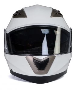Riding Gear Milwaukee Helmets MPH9807DOT'Ionized' Gloss White Advanced Motorcycle Modular Helmet With Drop Down Visor