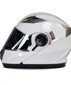 Heated Jackets Milwaukee Helmets MPH9807DOT'Ionized' Gloss White Modular Helmet With MP7922FMSET Heated Balaclava Bundle