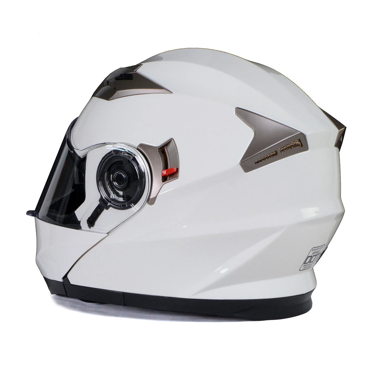 Riding Gear Milwaukee Helmets MPH9807DOT 'Ionized' Gloss White Advanced Motorcycle Modular Helmet With Drop Down Visor