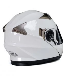 Riding Gear Milwaukee Helmets MPH9807DOT'Ionized' Gloss White Advanced Motorcycle Modular Helmet With Drop Down Visor