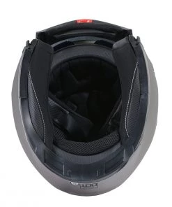 Milwaukee Helmets MPH9808DOT'Ionized' Silver Advanced Motorcycle Modular Helmet With Drop Down Visor