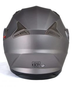 Milwaukee Helmets MPH9808DOT'Ionized' Silver Advanced Motorcycle Modular Helmet With Drop Down Visor