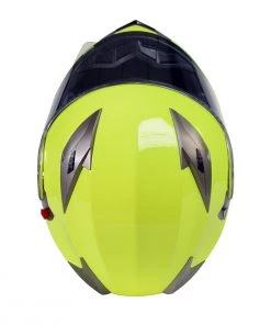 Milwaukee Helmets MPH9809DOT'Ionized' Neon Yellow Advanced Motorcycle Modular Helmet With Drop Down Visor Riding Gear