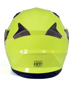 Milwaukee Helmets MPH9809DOT'Ionized' Neon Yellow Advanced Motorcycle Modular Helmet With Drop Down Visor Riding Gear