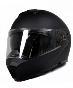 Riding Gear Milwaukee Helmets MPH9812DOT Flat Black'Menace' Advanced Motorcycle Modular Helmet With Drop Down Visor