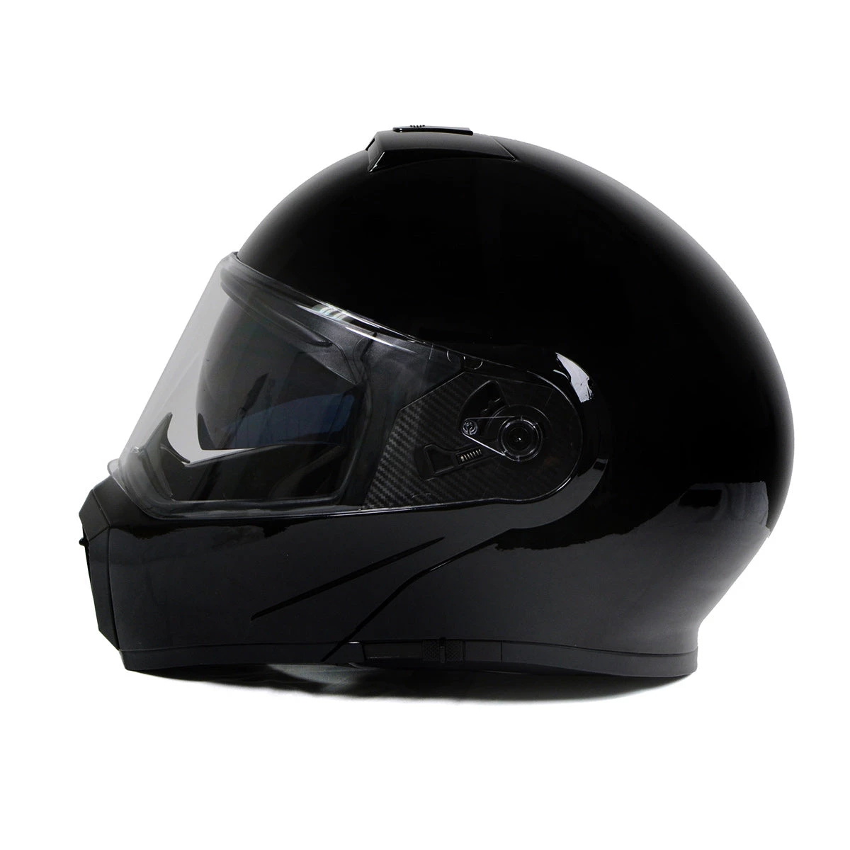 Milwaukee Helmets MPH9813DOT Gloss Black 'Menace' Advanced Motorcycle Modular Helmet With Drop Down Visor Riding Gear