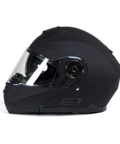Milwaukee Helmets MPH9814DOT'Breeze' Flat Black Advanced Motorcycle Modular Helmet With Drop Down Visor