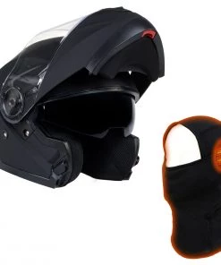 Heated Jackets Milwaukee Helmets MPH9814DOT 'Breeze' Flat Black Modular Helmet With MP7922FMSET Heated Balaclava Bundle