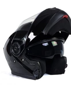 Milwaukee Helmets MPH9815DOT 'Breeze' Gloss Black Advanced Motorcycle Modular Helmet With Drop Down Visor Riding Gear