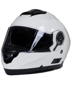 Milwaukee Helmets MPH9816DOT'Breeze' White Advanced Motorcycle Modular Helmet With Drop Down Visor