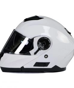 Milwaukee Helmets MPH9816DOT'Breeze' White Advanced Motorcycle Modular Helmet With Drop Down Visor