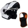 Milwaukee Helmets MPH9816DOT 'Breeze' White Modular Helmet With MP7922FMSET Heated Balaclava Bundle Heated Jackets