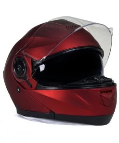 Milwaukee Helmets MPH9817DOT'Breeze' Red Advanced Motorcycle Modular Helmet With Drop Down Visor