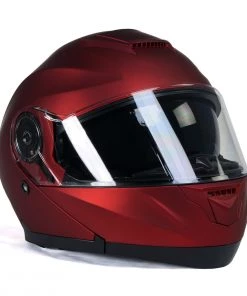 Milwaukee Helmets MPH9817DOT'Breeze' Red Advanced Motorcycle Modular Helmet With Drop Down Visor