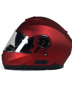 Milwaukee Helmets MPH9817DOT'Breeze' Red Advanced Motorcycle Modular Helmet With Drop Down Visor