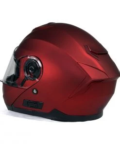 Milwaukee Helmets MPH9817DOT'Breeze' Red Advanced Motorcycle Modular Helmet With Drop Down Visor