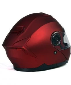 Milwaukee Helmets MPH9817DOT'Breeze' Red Advanced Motorcycle Modular Helmet With Drop Down Visor