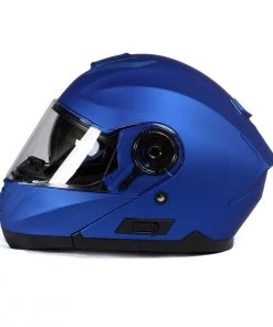 Milwaukee Helmets MPH9818DOT'Breeze' Blue Advanced Motorcycle Modular Helmet With Drop Down Visor Riding Gear