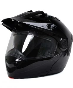 Milwaukee Helmets MPH9821DOT Gloss Black'Ominous' Dual Sport Advanced Motorcycle Modular Helmet