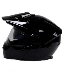 Milwaukee Helmets MPH9821DOT Gloss Black'Ominous' Dual Sport Advanced Motorcycle Modular Helmet