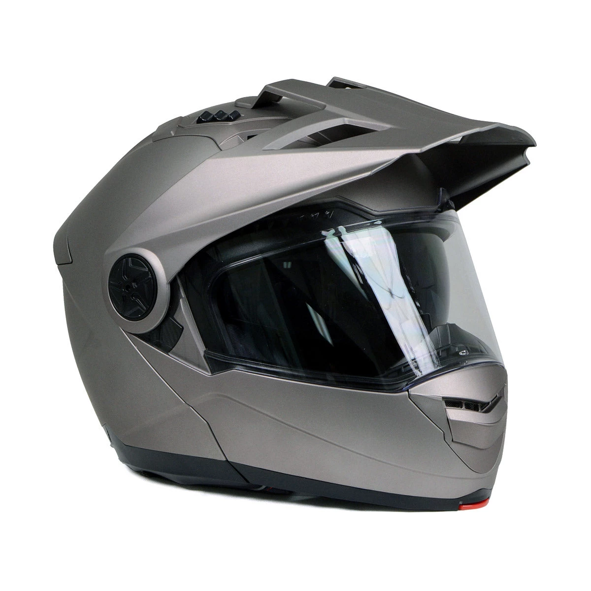 Milwaukee Helmets MPH9822DOT Silver 'Ominous' Dual Sport Advanced Motorcycle Modular Helmet Riding Gear