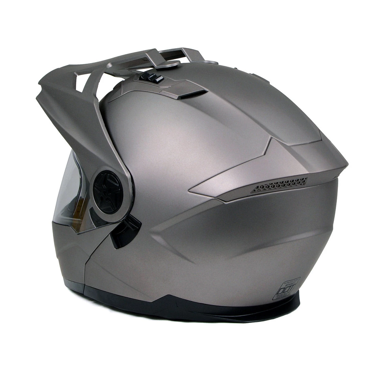 Milwaukee Helmets MPH9822DOT Silver 'Ominous' Dual Sport Advanced Motorcycle Modular Helmet Riding Gear