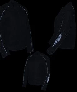 Milwaukee Leather MPL1954 Women's 'Studded Wings' Black Textile Moto Jacket