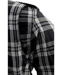 Milwaukee Leather MPL2600 Women's Black And White Armored Flannel Shirt With Kevlar Protection Armored Flannel Shirts