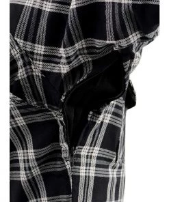 Milwaukee Leather MPL2600 Women's Black And White Armored Flannel Shirt With Kevlar Protection Armored Flannel Shirts