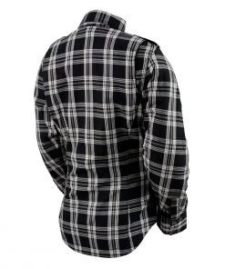 Milwaukee Leather MPL2600 Women's Black And White Armored Flannel Shirt With Kevlar Protection Armored Flannel Shirts